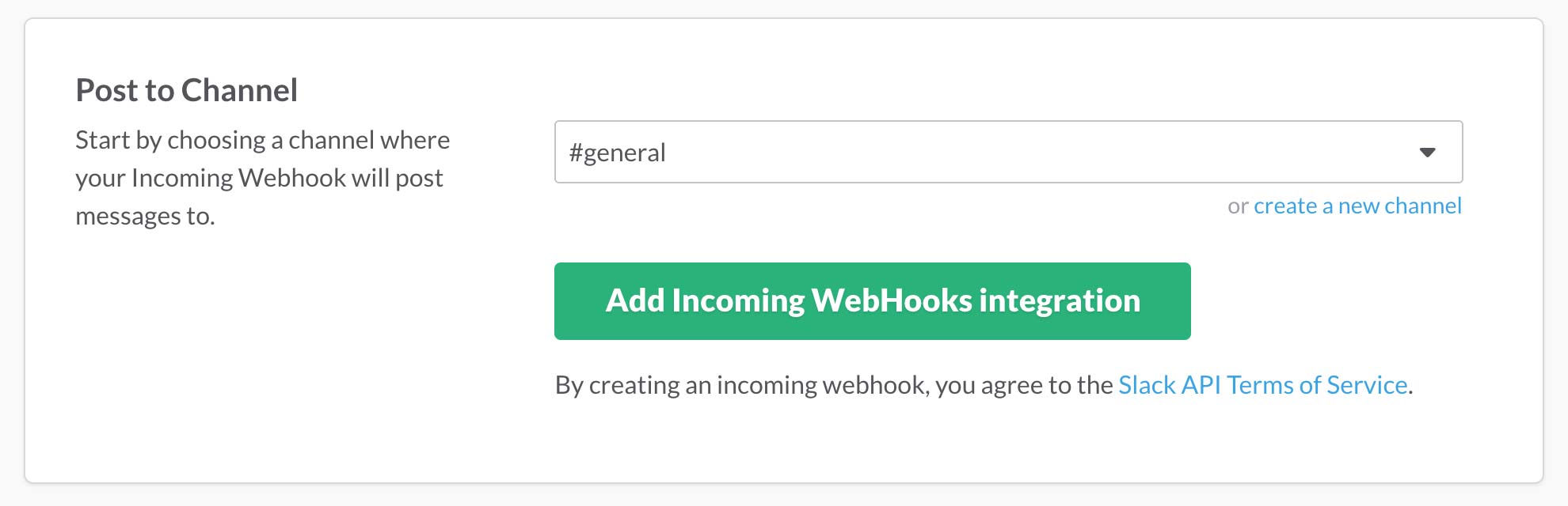 create slack incoming webhook